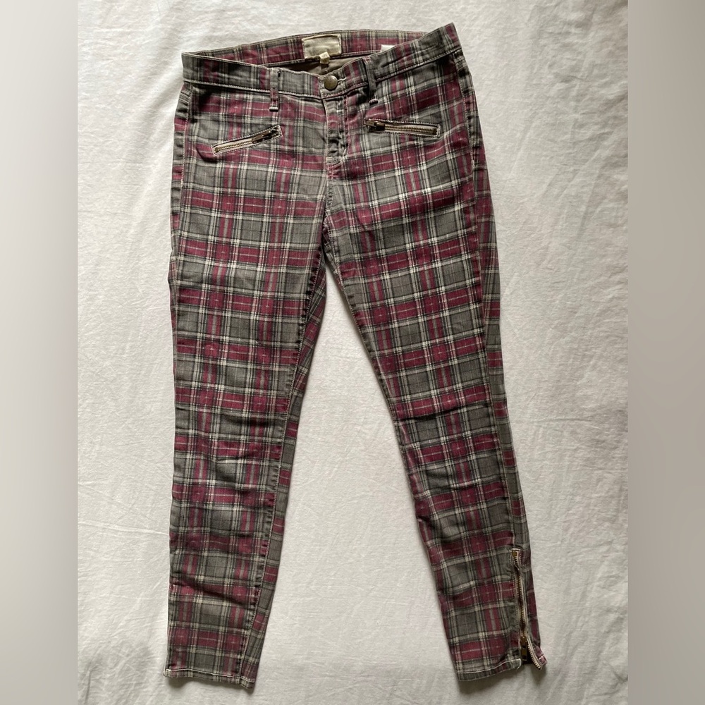 Current/Elliott Punk Rock Plaid Skinny Jeans